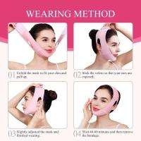 Correa Reductor Facial En Forma De V Adelgazante Levantamiento Y Estiramiento Cinturón Face Shaper Papada Rosa 1 Uds - details 3