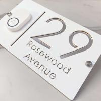 Placa de Dirección de Casa Moderna de Acrílico Gris Brillante Personalizada para Decoración de Pared Ideal para Meubles y Hardware - details 22