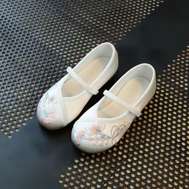 Zapatos de princesa bordados Hanfu, escenario tradicional, telas para zapatos infantiles de moda étnica - 1