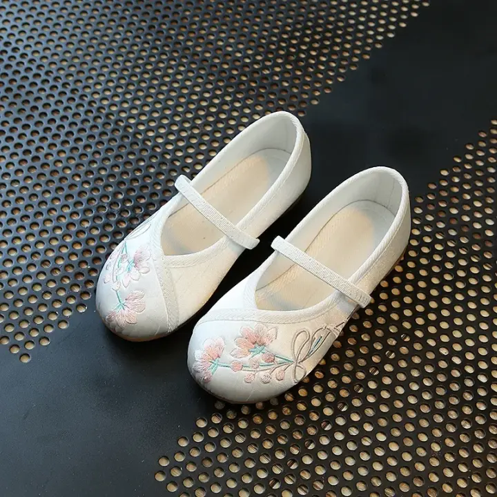 Zapatos de princesa bordados Hanfu, escenario tradicional, telas para zapatos infantiles de moda étnica - 1