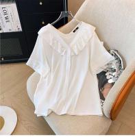 NOVEDAD DE VERANO 2024, camisa de gasa de talla grande con cuello de muñeca de color sólido, top sencillo para ir al trabajo, ropa holgada y cómoda para el hogar - details 2
