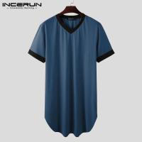 2024 batas de dormir para hombres, camisón de manga corta con cuello en V, ropa de casa acogedora de retazos, albornoces holgados a la moda para hombres, bata - details 12