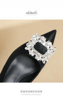 Nuevos tacones altos con correa y hebilla cuadrada de diamantes brillantes para fiesta - details 4