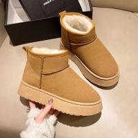 Botas de Nieve de Peluche de Lujo Calzado Plano de Tobillo para Mujer Caliente y Casual con Forro de Piel - details 2
