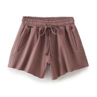conjunto deportivo Vintage para mujer, traje de pantalones cortos sólidos, camiseta de manga corta con cuello redondo, cortos con cordón, - details 43