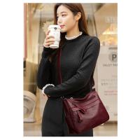Bolso de mano de piel de vaca y cuero para mujer, bolso de gran capacidad, bolso de hombro con patrón impreso Retro, bolso cruzado femenino, nuevo - details 26