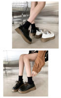 Nuevo estilo universitario con cordones dobles y cordones con falda pequeña, zapatos de plataforma de cuero, zapatos individuales. - details 11