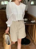 Blusa de verano para mujer, camisa de primavera, blusa para mujer, Blusas largas de gasa, informales, elegantes, Vintage, de manga larga, holgada de gran tamaño, blanca - details 11