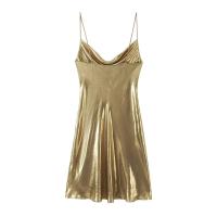 Ropa de mujer europea y americana, francesa, mini vestido de metal con tirantes brillantes 1165152 - details 9