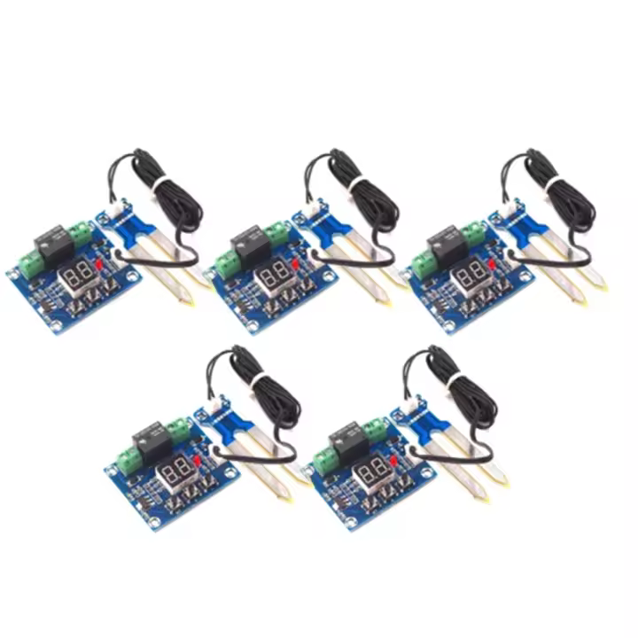Módulo de riego automático Digital, controlador de Sensor de humedad del suelo, prueba de humedad del suelo, Detector de sistema de riego, 5 uds., 12V - 1