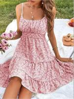 Vestido de verano de hada floral francesa con abanico de hoja de loto altamente sensual - details 6