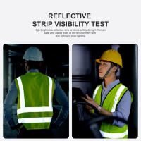Chaleco de Seguridad de Alta Visibilidad con Bolsillo Franja Reflectante Cierre de Cremallera Para Trabajo de Constructcción Deportes Nocturnos Ropa de Ciclismo Tela Transpirable - details 9