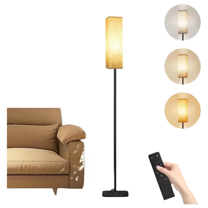 Lámpara de Pie Moderna con Control Remoto Luz Cálida para Dormitorio, Sala de Estar, Oficina - 1