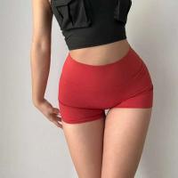 Gymtub - Pantalones cortos de tres cuartos para mujer, cintura alta, color melocotón, desnudo, para correr, hacer ejercicio, secado rápido - details 2