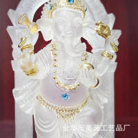 Adorno de Dios elefante, artesanía de resina de vidrio de agua, decoración india tailandesa de alta calidad - details 4