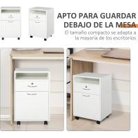 Mueble de Oficina Móvil con Cajón y Gabinete Soporte de Impresora con Ruedas Tamaño 40x35x60 cm - details 22