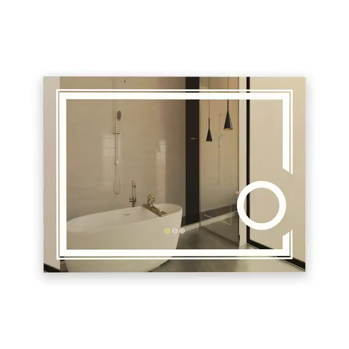 UNHO Espejo de Baño Luz LED Antivaho con 3X Aumento Pared Moderno Interruptor Táctil - 1