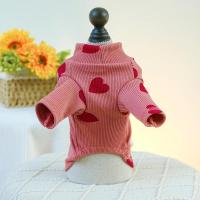 Pijama de Tercera Mano de Cuello Alto para Mascotas Vestidillo de Amor Rosa Delgado para Perros y Gatos Traje de Casa para Tamaños Pequeños y Medianos - details 7