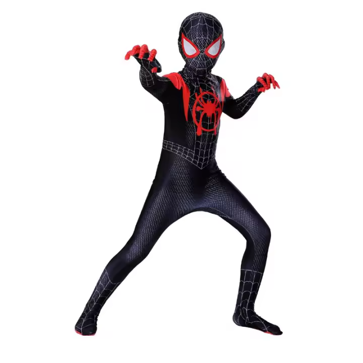 Disfraz de Spiderman Into The Superhero para niños y adultos, Cosplay de Miles Morales, 1 unidad - 1