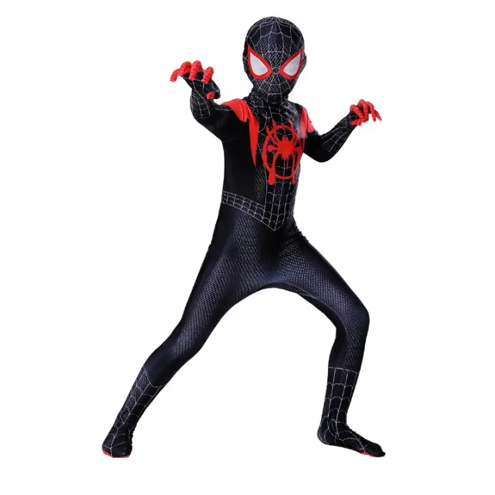 Disfraz de Spiderman Into The Superhero para niños y adultos, Cosplay de Miles Morales, 1 unidad - 1