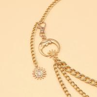 Cadena de Metal multicapa con forma de luna para mujer, cadena de cintura, cinturón para vestido, falda, cinturón con estrella de Luna, ropa dorada y plateada, 1 unidad - details 3