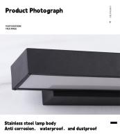 Lámpara LED de pared moderna para exteriores, Faro de puerta impermeable, negro, inoxidable, para puerta de entrada de Villa - details 8