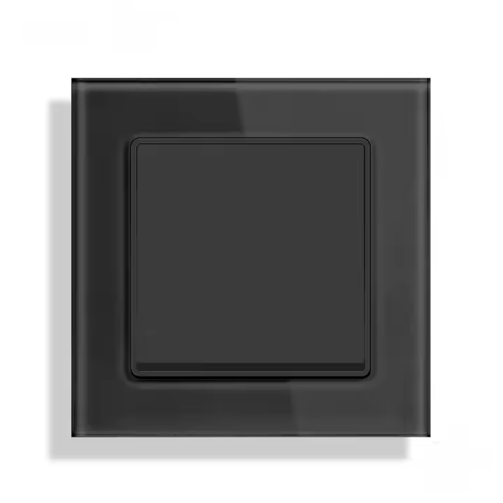 SRAN-interruptor de luz de pared estándar de la UE, Panel de vidrio templado, 1 entrada, 2 vías, interruptor de paso de escalera - 1