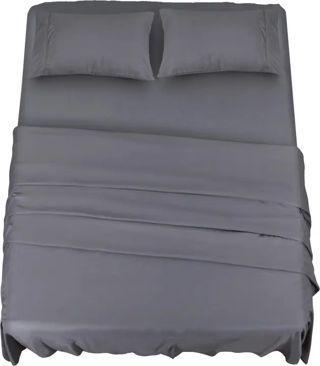 Juego de Sábanas de Poliéster Microfibra 4 Piezas: Sábana Bajadora, Sábana Plana, 2 Fundas de Almohada - 1