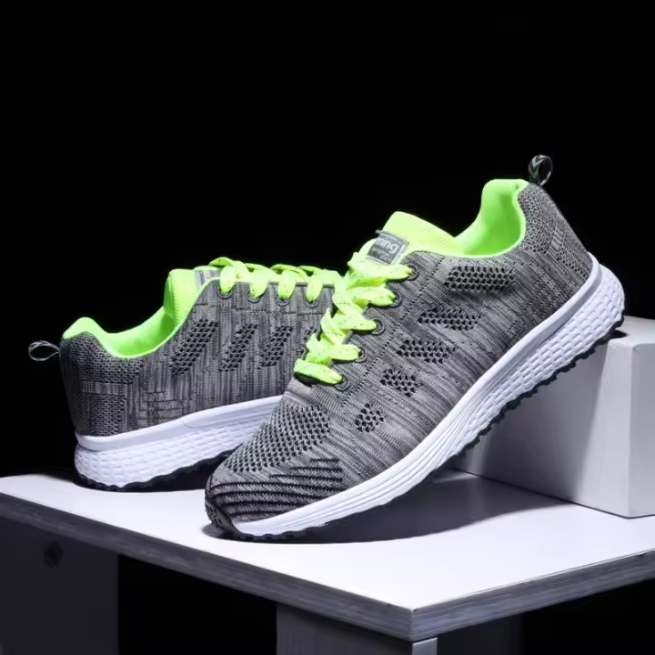 Zapatillas deportivas planas de malla transpirable para hombre, zapatos casuales para mujer, moda para caminar - 1