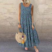 Vestido estampado de verano para mujer, moda sin mangas - details 4