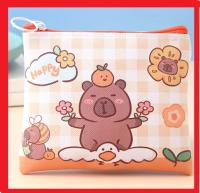 Capybara-monederos de dibujos animados para mujer, billetera de lona para auriculares, llaves, bolsa de almacenamiento de dinero, bolsa con cremallera, estuche para lápices, 2024 - details 7