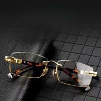 Gafas de lectura premium sin bordes para presbicia de material metálico natural y gafas masculinas para edades de 1,0 a 4,0 - details 2
