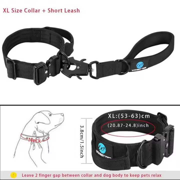 Collar táctico Perro, Conjunto de Correa, mango Militar, puede durante, Nailon, accesorios entrenamiento caminar para mascotas - 1