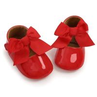 Zapatos de bebé con lazo, suela de goma, zapatillas de Ballet de PU antideslizantes, zapatos de vestir para niña, zapatos de cuna para niño pequeño - details 10