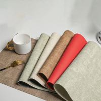 Mantel Individual de estilo nórdico para decoración de mesa, tapete de vajilla impermeable de cuero PU, posavasos rectangulares lavables para comedor, 4 Uds. - details 2