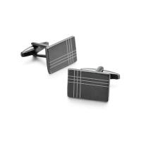 Gemelos innovadores de alta calidad con diseño suave dibujado con láser de acero inoxidable, joyería comercial para bodas - details 2