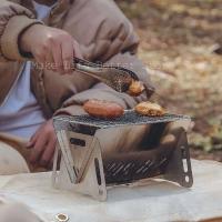 Estufa de picnic para acampar, mochila portátil plegable con parrilla para barbacoa, estufa de leña para exteriores - details 2