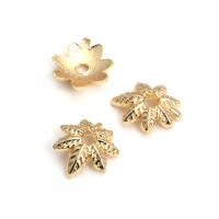50 Uds. De cuentas redondas de latón de Color dorado de 18K, tapas de hojas de árbol y flores, suministros para hacer cuentas de joyería, accesorios Diy - details 82