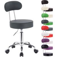 Taburete de Trabajo de 1 Pieza Giratorio Taburete de Silla Giratoria Silla de Oficina con Respaldo de Altura Regulable en Blanco - details 15