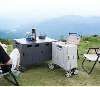 2025 nuevo conductor de camping de gran capacidad de 140L con ruedas y frenos universales, carrito de compras plegable para escalada de montaña - details 4