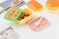 Fiambrera hamburgas, Tupper para niños, colegio, con 3 Compartimentos y Cubiertos,Apta para Microondas - details 15