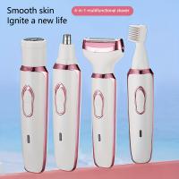 Maquinilla de afeitar eléctrica para mujer, kit de aseo recargable 4 en 1, para cara Afeitadora eléctrica, nariz, piernas y axilas - details 8