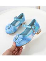 Zapatos de tacón alto para niños, calzado versátil de cuero con lentejuelas, Arco Iris, lazo, Princesa, fiesta, boda, primavera y otoño - details 3