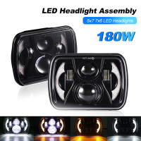 Conjunto de faros LED para Jeep Cherokee XJ Wrangler YJ DOT Ford GMC, Faro de señal de giro DRL, haz Alto y Bajo, 180W, H6054, 5x7, 7x6 - details 0