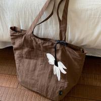 Bolso de hombro de nailon de estilo coreano informal, bolso de mano ligero impermeable, bolso de mano de gran capacidad de Color sólido, bolso de viaje - details 14