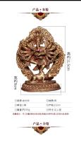 Como el Dios de la riqueza en Nepal, adorno de práctica de estatua de Buda de adoración antigua de cobre puro tántrico tibetano hecho a mano - details 1