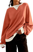 Sudaderas con capucha de manga larga para mujer, abrigos de talla grande, camisas deportivas, Tops, jersey de colores de montaje, Otoño e Invierno - details 5