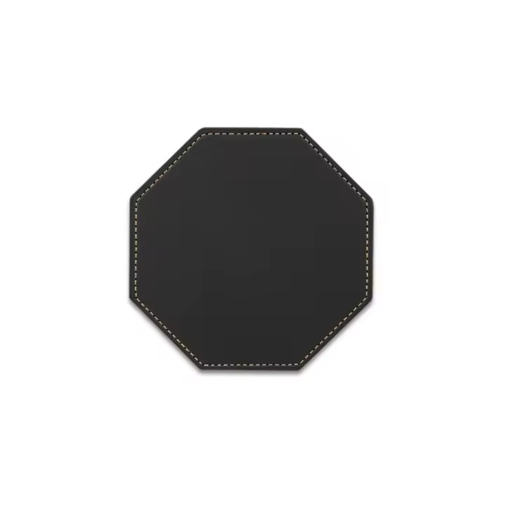 Posavasos cuadrado/redondo/hexagonal de cuero PU, tapete antideslizante impermeable para taza, tapete aislante resistente al calor de Color Morandi, vajilla - 1