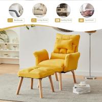 Relájate con reposapiés, sillón reclinable con respaldo ajustable 360 ° Sillón de televisión de terciopelo con marco de madera - details 7