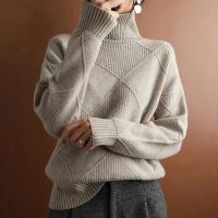 Otoño e Invierno nuevo suéter de mujer grueso calidez moda suéter de lana tejido cuello alto 2025 - details 6